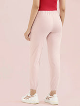 Load image into Gallery viewer, Go Colors Light Pink Cotton Poly Stretch Cuffed Joggers
