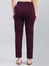 Load image into Gallery viewer, Go Colors Dark Purple Cotton Stretch Kurti pants
