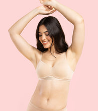Load image into Gallery viewer, Enamor Innovations CloudSoft, Invisi Neckline Women's Cotton Everyday T-Shirt Lift Bra - Padded, Wired, High Coverage - A132 (Pale Skin)
