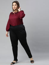 Load image into Gallery viewer, Go Colors Black Cotton Stretch Pants
