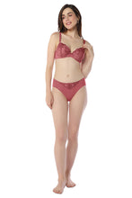 Load image into Gallery viewer, Amante Sheer Luxe Padded Wired Demi Bra - Autumn Rose &amp; Dusty Rose 101801
