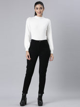 Load image into Gallery viewer, Go Colors Black Tight Knit Corduroy Pants
