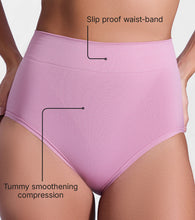 Load image into Gallery viewer, Enamor Women Nylon Flexi Free Mid-Waist Tummy Tucker with Slip-Proof Comfort Hipster Briefs - P037 (Orchid Smoke)
