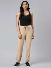 Load image into Gallery viewer, Go Colors Beige Cotton Stretch Casual Joggers
