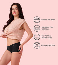 Load image into Gallery viewer, Enamor PS40 Innovations Invisi, All Day Comfort, Mid Waist Boyshorts Panty for Women - No Visible Panty Lines, Breathable, Sweat wicking, Free Cut, Full Coverage -  Pack of 1 (Jet Black)
