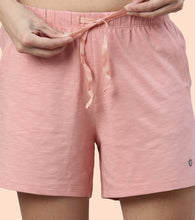 Load image into Gallery viewer, Enamor Drawstring Mid Thigh Length Mid Rise Basic Shorts - Relaxed Fit, Super Soft Cotton - E062 (Rouge)
