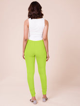 Load image into Gallery viewer, Go Colors Bright Green Cotton Stretch Churidar
