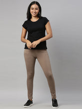Load image into Gallery viewer, Go Colors Light Brown Cotton Polyester Super Stretch Jeggings
