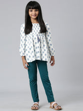 Load image into Gallery viewer, Go Colors Bright Turquoise Cotton Stretch  Ankle Length Leggings
