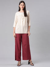 Load image into Gallery viewer, Go Colors Red Woven Viscose Printed Palazzo
