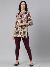 Load image into Gallery viewer, Go Colors Dark Purple Cotton Stretch Ankle Length Leggings
