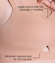 Load image into Gallery viewer, Enamor Innovations Cloudsoft Invisi Bonded Neck Women's Everyday Cotton Minimizer Bra -  Padded , Wirefree, Full Coverage - A064 (Available in Plus Size) (Honey Beige)
