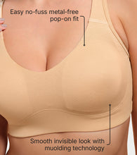 Load image into Gallery viewer, Enamor Easy Slip-On and Back Keyhole Women's Cotton Everyday Beginner's Bra - Padded, Wirefree, Full Coverage - A106 (Skin)
