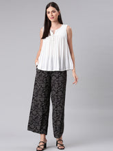 Load image into Gallery viewer, Go Colors Black Woven Viscose Printed Palazzo
