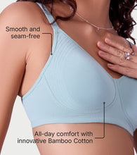 Load image into Gallery viewer, Enamor Innovations Fabcool Encircled  Side Support Shaper, Non Padded, Wirefree, High Coverage, Women's Cotton Everyday Bra  - A042  (Available in Plus Sizes) (Jade Green)
