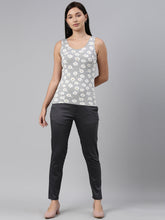 Load image into Gallery viewer, Go Colors Silver Grey Woven Cotton Stretch Treggings
