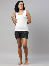 Load image into Gallery viewer, Go Colors Black Woven Viscose Printed Lounge Shorts
