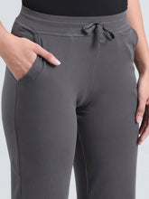 Load image into Gallery viewer, Go Colors Silver Grey Cotton Stretch Track Pant
