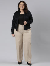 Load image into Gallery viewer, Go Colors Beige Cotton Stripes Cargo Pant
