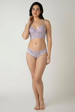 Load image into Gallery viewer, Amante Femme Lace Padded Non-Wired Longline Bra - Thistle 06201
