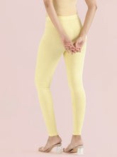 Load image into Gallery viewer, Go Colors Butter Yellow Cotton Stretch Ankle Length Leggings
