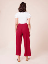 Load image into Gallery viewer, Go Colors Maroon Drop Needle Fabric Rib Palazzo

