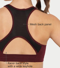 Load image into Gallery viewer, Enamor Medium Impact, Side Panel Shaping, Racer Back Women's Cotton Sports Bra - Padding with Removable Cups, Wirefree, High Coverage - SB08 (Grapewine)
