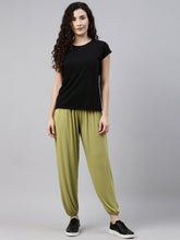 Load image into Gallery viewer, Go Colors Pista Green Viscose Stretch Harems
