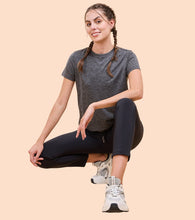 Load image into Gallery viewer, Enamor Womens Athleisure A309- Basic Workout Dry Fit Crew Neck Activewear Tee
