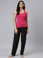 Load image into Gallery viewer, Go Colors Black Woven Viscose Printed Lounge Pants
