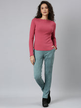 Load image into Gallery viewer, Go Colors Ocean Green Poly Stretch Suede Tregging
