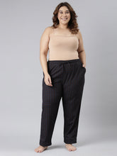 Load image into Gallery viewer, Go Colors Black Cotton Knit Printed Lounge Pants
