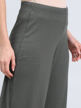 Load image into Gallery viewer, Go Colors Olive Green Drop Needle Fabric Rib Palazzo
