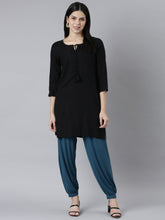 Load image into Gallery viewer, Go Colors Turquoise Blue Viscose Stretch Harems
