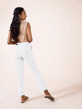 Load image into Gallery viewer, Go Colors White Cotton Stretch Kurti Pants
