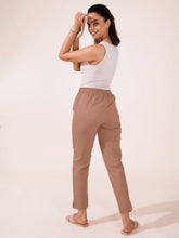 Load image into Gallery viewer, Go Colors Light Brown Cotton Pencil Pant
