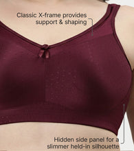 Load image into Gallery viewer, Enamor Hidden X-Frame and Smoothening Women's Full Support Everyday Bra - Jiggle control, Non Padded, Wirefree, Full Coverage - FB12 (Available in Plus sizes) (Grapewine)
