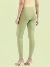 Load image into Gallery viewer, Go Colors Pastel Green Cotton Stretch Ankle Length Leggings
