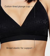 Load image into Gallery viewer, Enamor SMB04  Plunge Cup Non-Wired Bra, High Coverage (Black)
