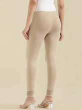 Load image into Gallery viewer, Go Colors Dark Beige Cotton Stretch Churidar
