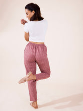 Load image into Gallery viewer, Go Colors Medium Pink Linen Ikat Pencil Pant

