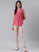 Load image into Gallery viewer, Go Colors Rose Gold Nylon Stretch Shimmer Leggings
