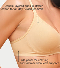 Load image into Gallery viewer, Enamor Innovations Fabcool Encircled  Side Support Shaper, Non Padded, Wirefree, High Coverage, Women's Cotton Everyday Bra  - A042 (Available in Plus Sizes) (Skin)
