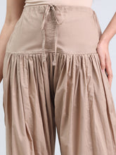 Load image into Gallery viewer, Go Colors Beige Cotton Salwar
