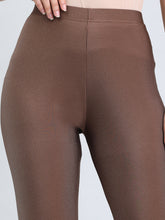 Load image into Gallery viewer, Go Colors Brown Nylon Stretch Shimmer Leggings
