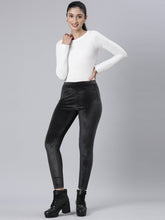 Load image into Gallery viewer, Go Colors Black Velour Leggings
