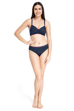 Load image into Gallery viewer, Amante Casual Chic Solid Padded Non-Wired T-Shirt Bra - Midnight-Red Obsession 10901
