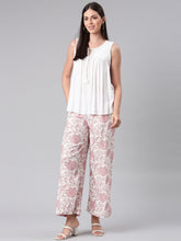 Load image into Gallery viewer, Go Colors Medium Pink Woven Viscose Printed Palazzo
