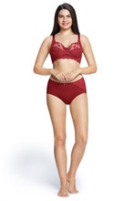Load image into Gallery viewer, Amante Cotton Lace Support Non Padded Non-Wired Bra - Port Wine 75101
