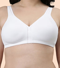 Load image into Gallery viewer, Enamor Plush Comfort, Side Support and Lift Women's Everyday Full Support Plunge Bra - All Day Comfort, Non-Padded, Wirefree, High-Coverage - F024

